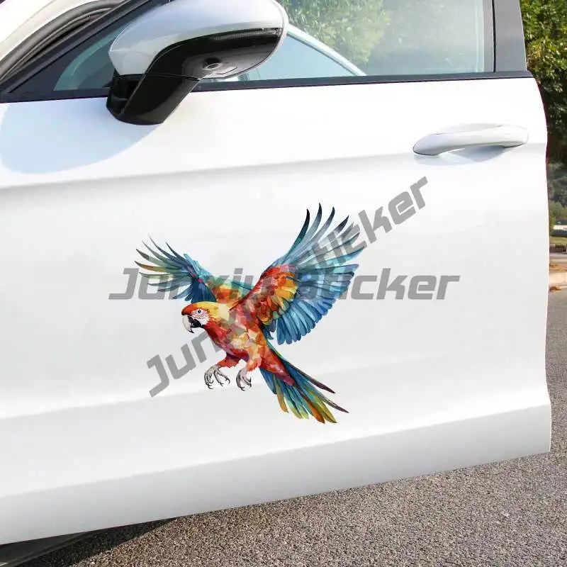 Watercolor Parrot Car Stickers Decal Vinyl Waterproof Outdoor Car Bumper Window Notebook Computer Decoration Auto Parts