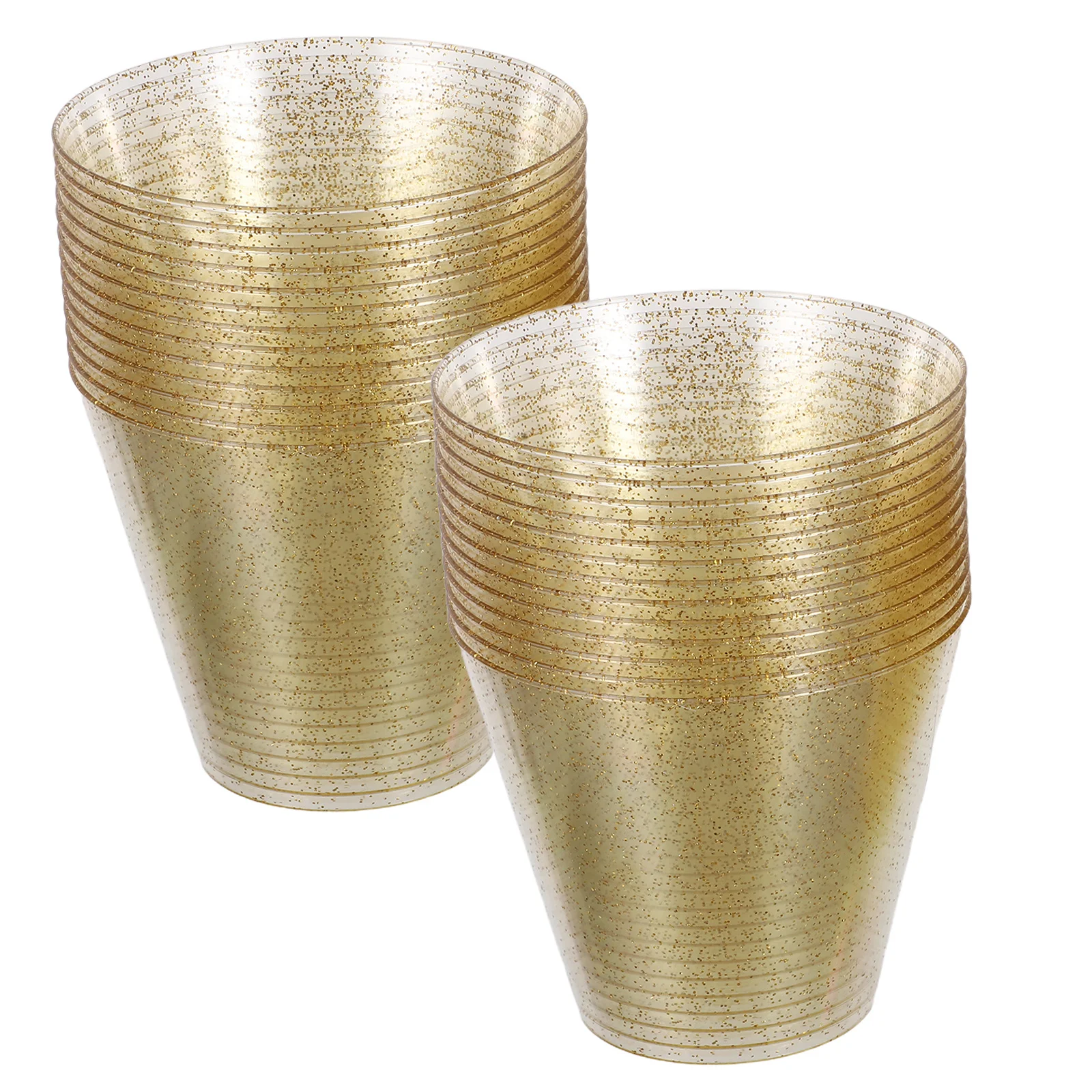 

25pcs Decorative Plastic Cups 9Oz Glitter Clear Dessert Tasting Cups For Party Pudding Coffee Juice Appetizers Smoothie Sample