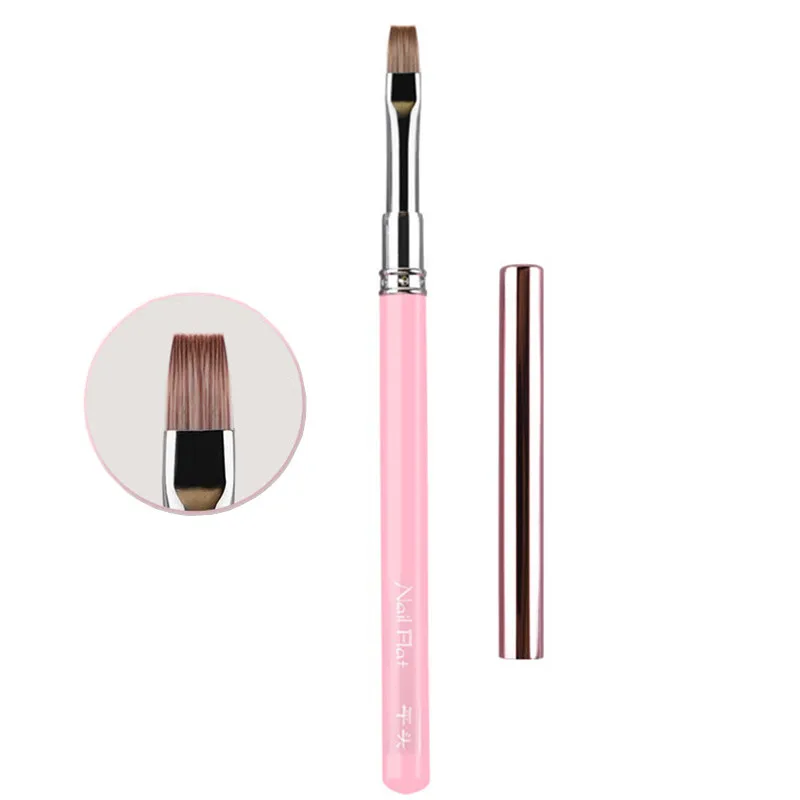 1/3PCS Pink Round Handle Gel Painting Brush Nail Art For Gel Tip Extension Acrylic Builder Accessory Nail Art Brushes