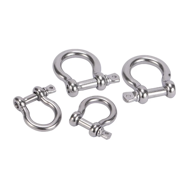 5Pcs Sailing Shackles D Shaped Bow Shackle 304 Stainless Steel Rustproof Screw Pin Anchor Bow Shackle Clevis European Style ﻿