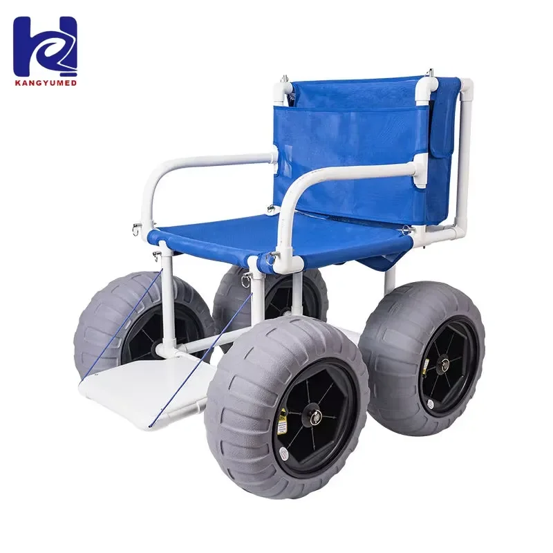All Terrain Beach Wheelchair with Quick Release Backrest Manual Folding Design for Elderly Rehabilitation Outdoor Sand