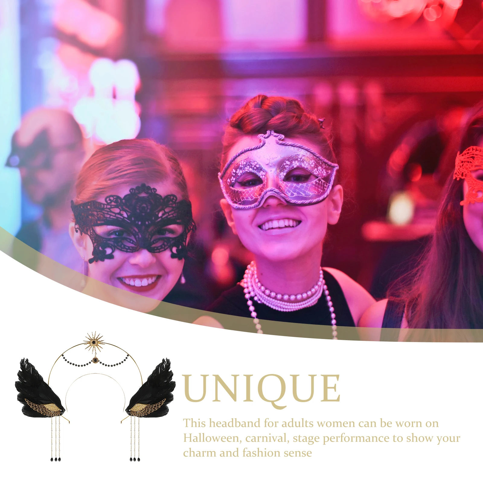 

Готическая Корона для взрослых и женщин повязка на голову изысканный цветной шлейф Хэллоуин косплей повязка для волос вечерние головной убор