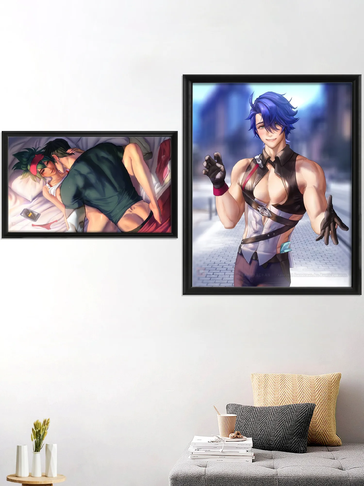 Cartoon Sexy Nude Girl Game Poster, Genji Sexy Nude Male Art-Poster Prints, Picture Wall Decor, Jill Warrick