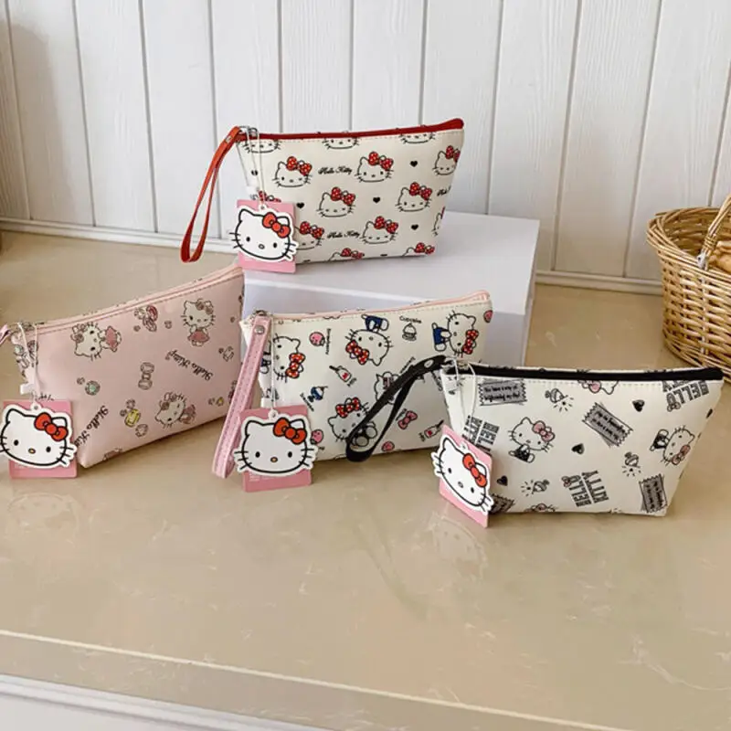 

Anime Hello Kitty Storage Bag Cartoon Large Capacity Makeup Bag Sanrio Kawaii Bathing Handbag Portable Pencil Case Girls Gift