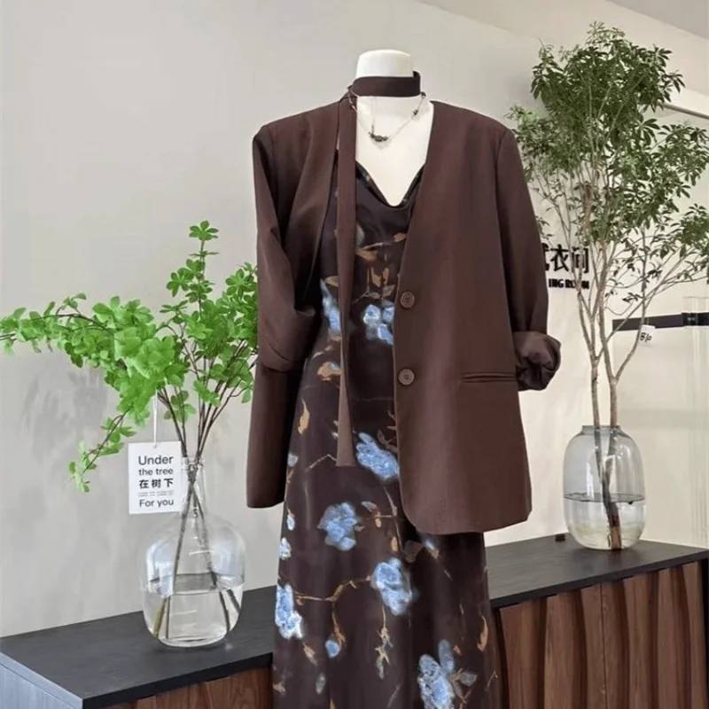 

Korean minimalist commuter temperament jacket for women's suit solid color cardigan top