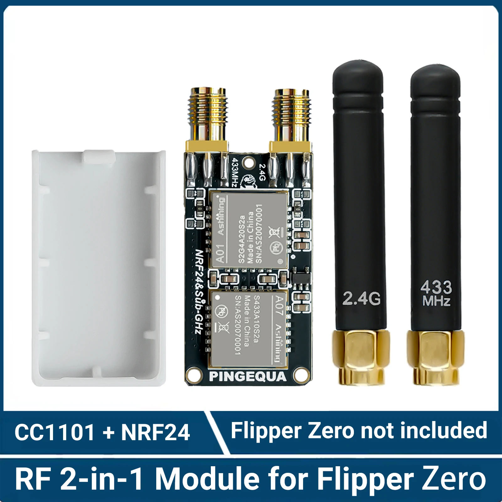 

Flipper Zero 2-in-1 RF Development Board NRF24 + CC1101 Wireless Module 2.4GHz & 433MHz Auto Switch Plug and Play