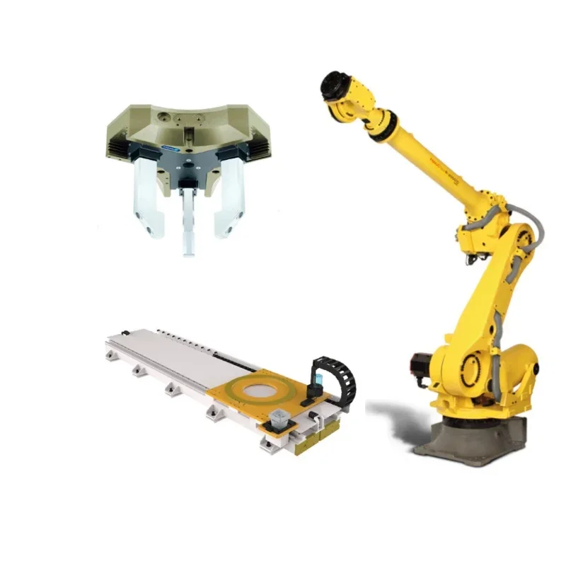 

FANUC R-2000iC/125L Robot Long Arm Heavy Payload Handling Robot with Schunk gripper and CNGBS linear track