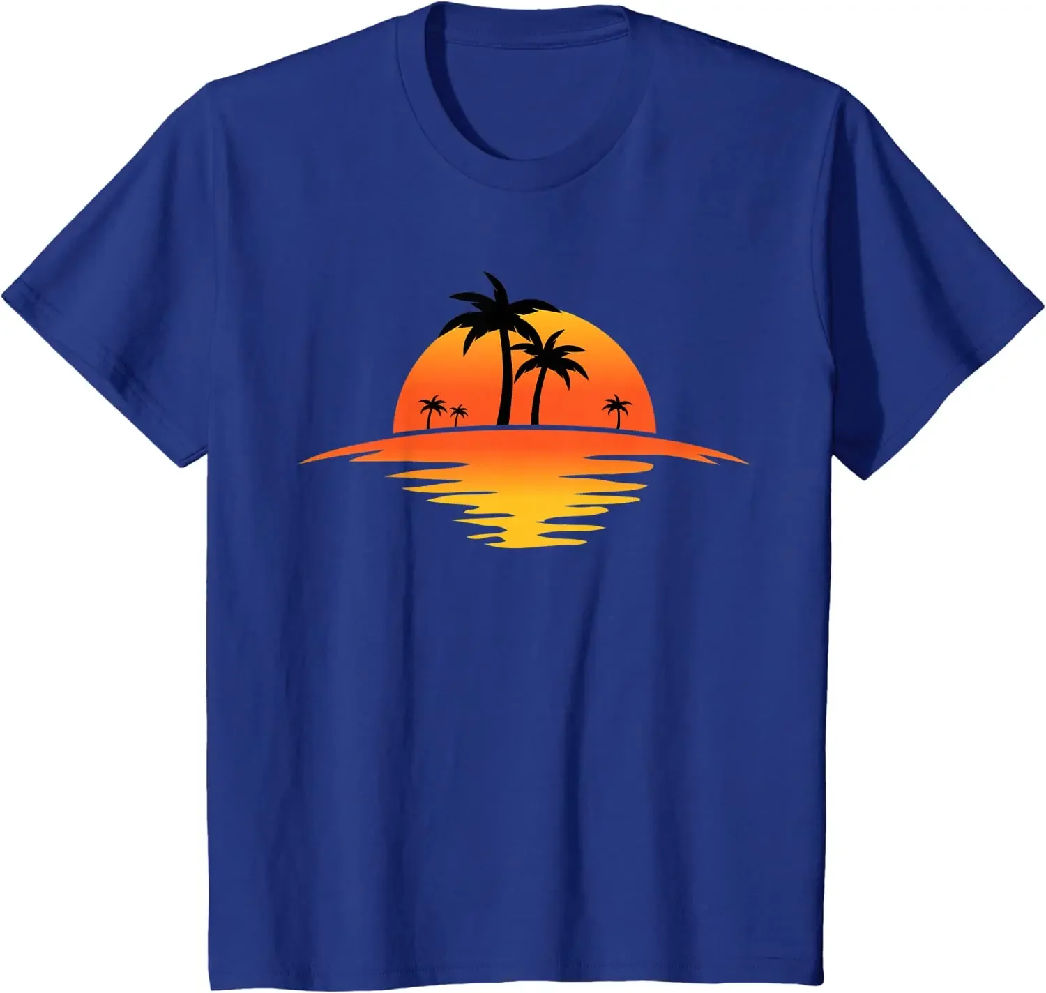 Sunset Beach Tropical Palm Tree Sunny Lover Gift T-Shirt Graphic T Shirts Streetwear Shirt Oversized T Shirt Cotton Four Seasons