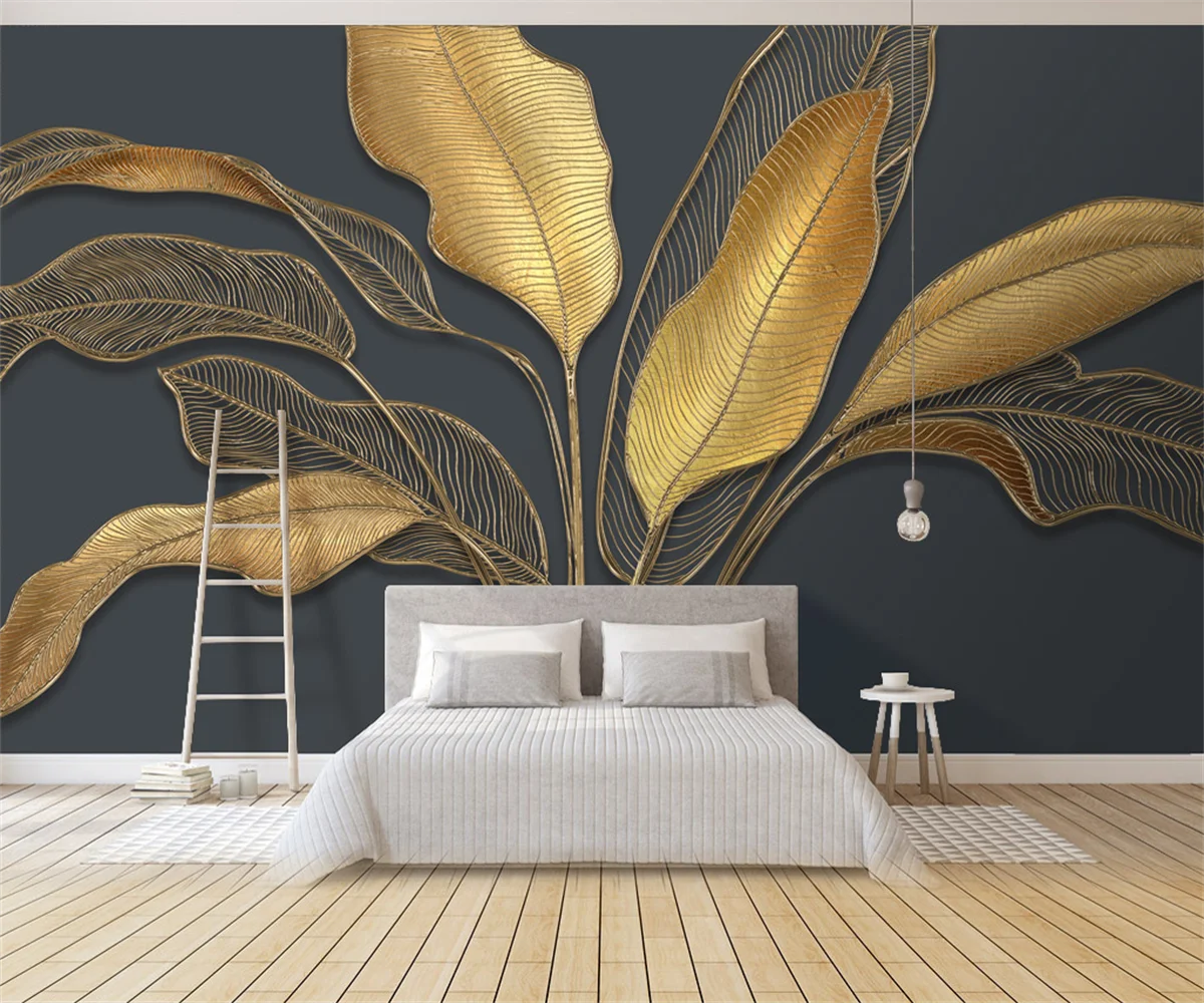 beibehang Customized modern abstract plant flowers large leaves have a living room background papier peint wallpaper