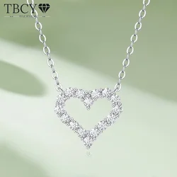 TBCYD 2CT D Color Moissanite Necklaces Heart Pendant For Women GRA Certified S925 Sliver Neck Chain Wedding Luxury Fine Jewelry