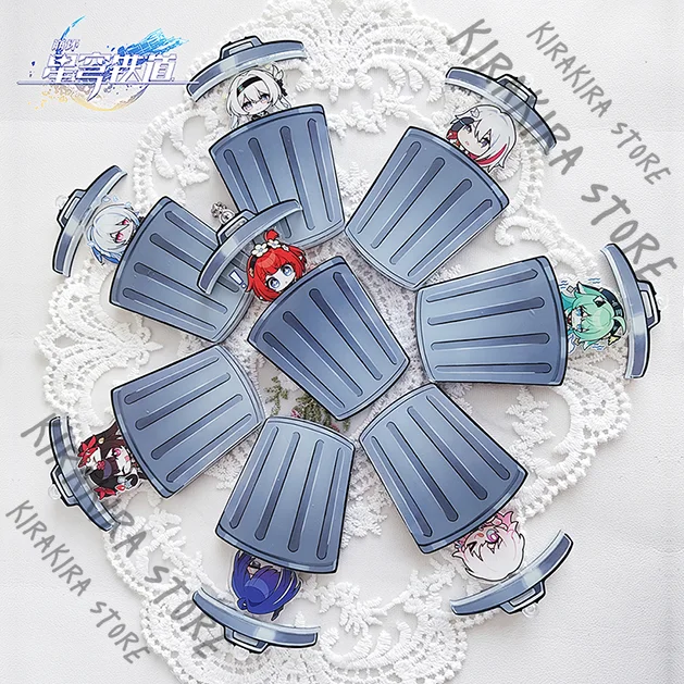 

Honkai: Star Rail Tribbie Huohuo Acheron Topaz Firefly Jingliu March 7th Cosplay Acrylic keychain Trash can series Pendants Gift