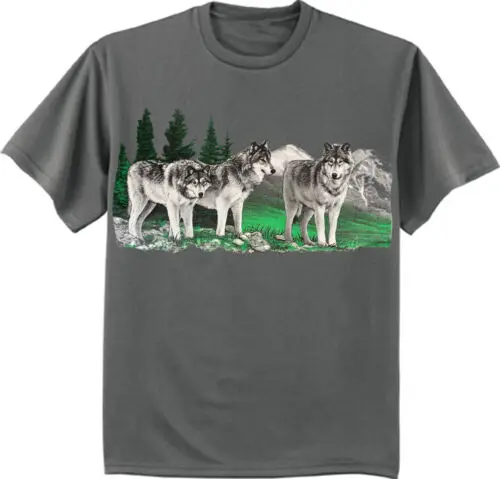 Wolves Wolf Pack T-shirt Mens Graphic Tee Clothing Nature Wildlife Dad Gifts