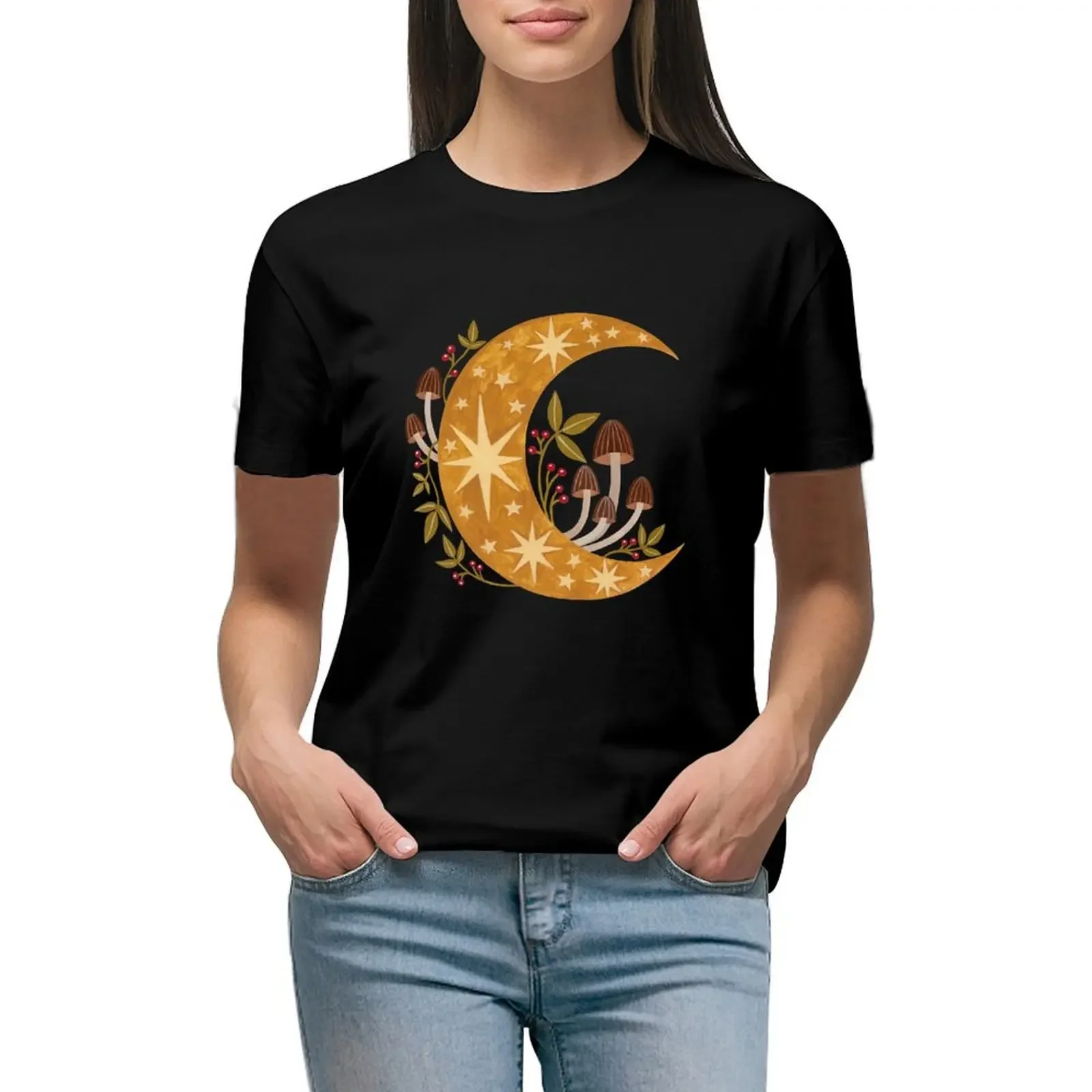 Forest moon T-Shirt blanks summer top blacks sports fans tops for Women