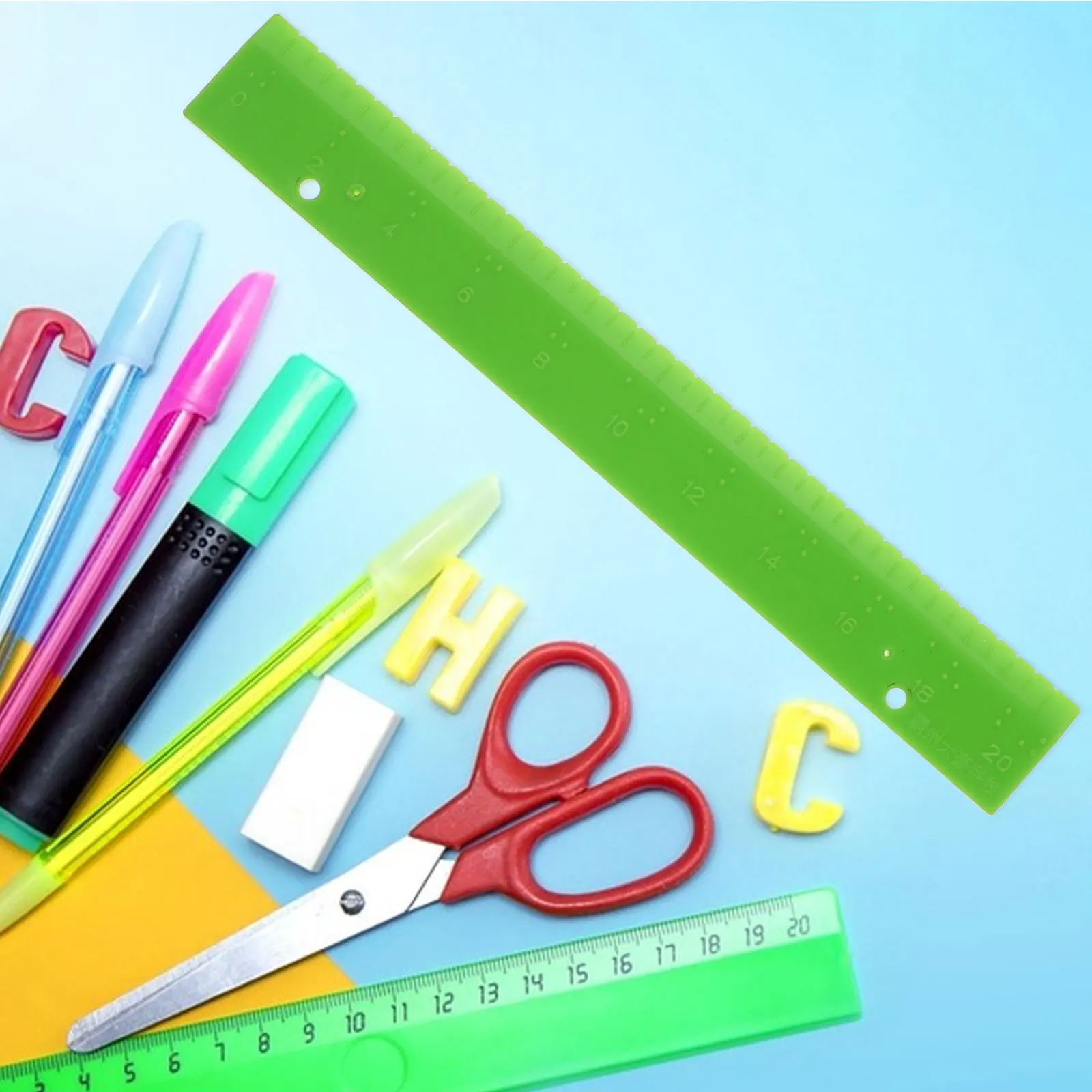 

Blind Learning Aid Braille Measuring Equipment Tactile Ruler PVC Measurement Tool Reusable Braille Ruler Educational Toy