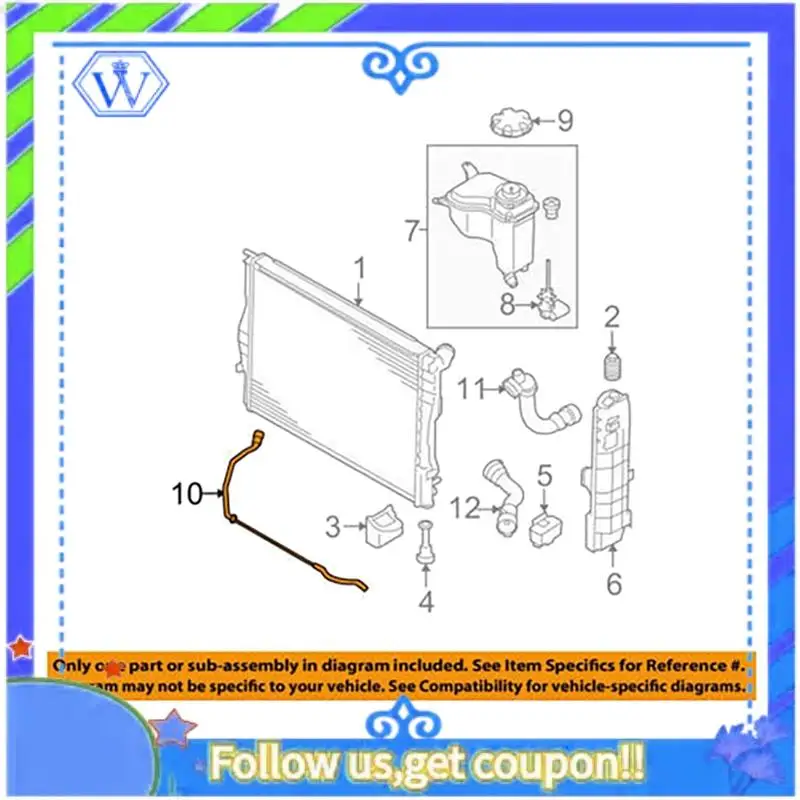 M46K-엔진 라디에이터 17127618510 17127565093 BMW 1 3 시리즈 X1 E90 E92 냉각수 호스