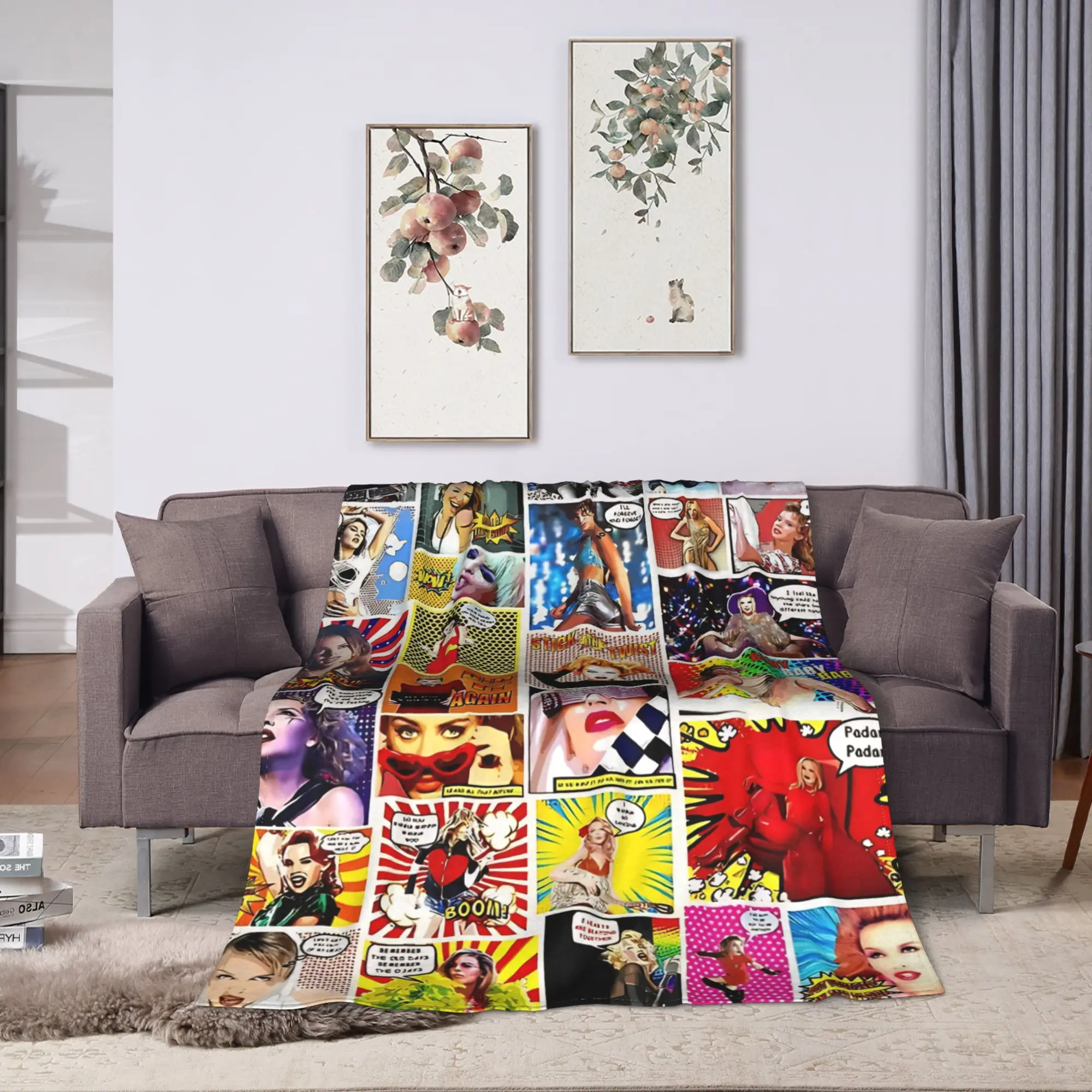 Kylie Minogue The Ultimate POW WOW Flannel Blankets Winter  Throw Blanket for Kids Outdoor Comfortable Bedspread Sofa Bed Cover