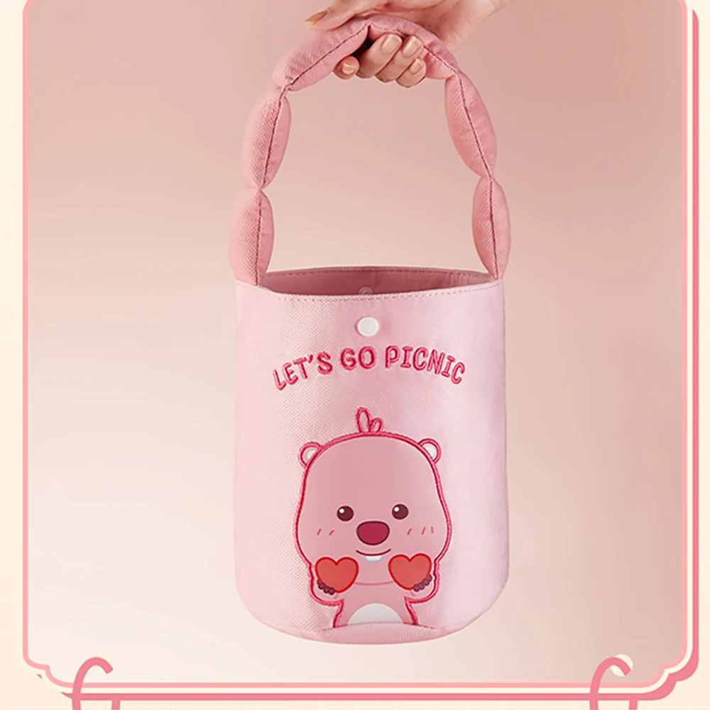 MINISO Loopy Series Handbag Anime Cartoon Kawaii Cute Portable Large Capacity Sundries Storage Bag Girl Birthday Gift