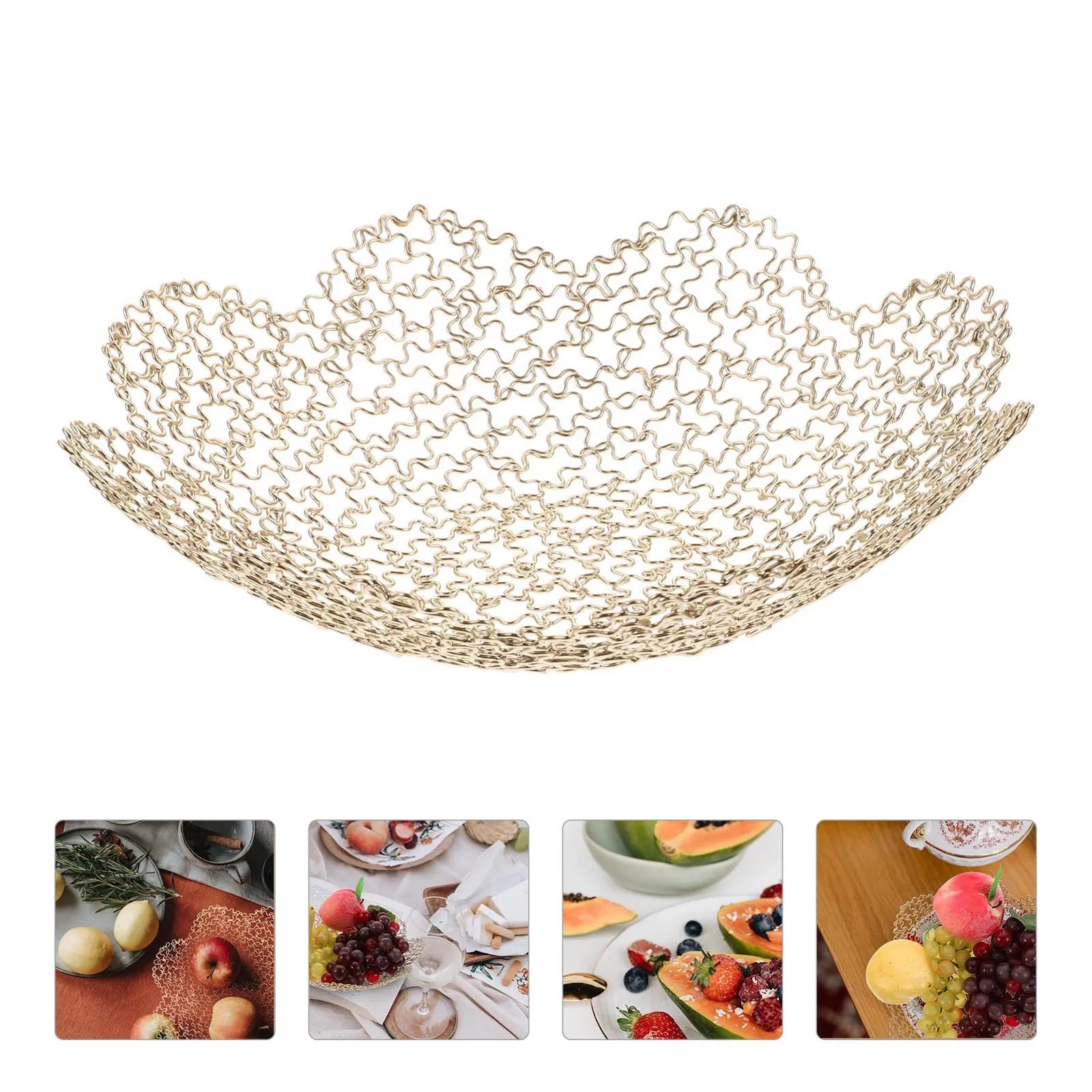 

1Pcs Iron Fruit Tray Creative Household Storage Holder Break Resistant Snack Plate for Nuts Chocolate Dried Fruit
