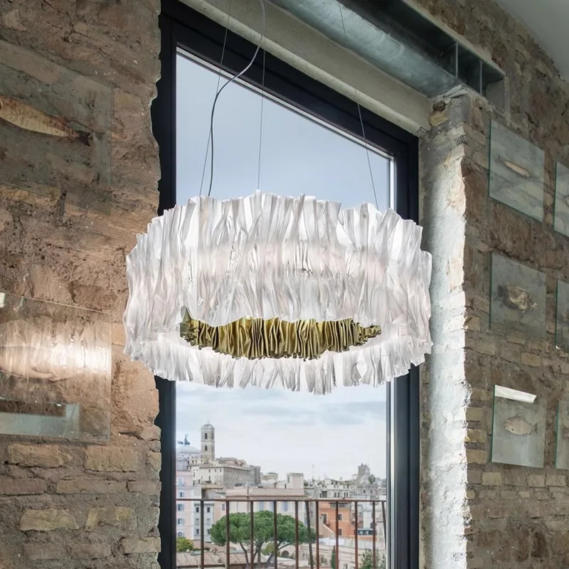 

BOSSEN LED High Translucent Acrylic Restaurant Pendant Light, Max D80CM, Suitable for Living Room, Bar Ceiling Pendant Light.