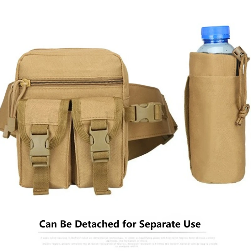 حقيبة خصر لصيد الأسماك - حقيبة خصر رياضية مقاومة للماء متعددة الوظائف للرجال، أكياس حبال زجاجات المياه، حقيبة أدوات الصيد في الهواء الطلق #3