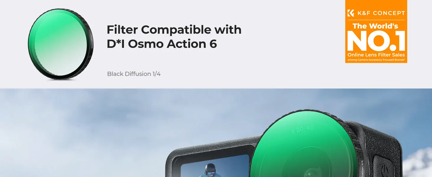 K&F CONCEPT Snap On CPL ND8 ND16 ND32 ND64 Schwarzdiffusionsfilter 1/4 Filterset für DJI Osmo Action 6 HD optisches Glas Mehrfac – Detail 8