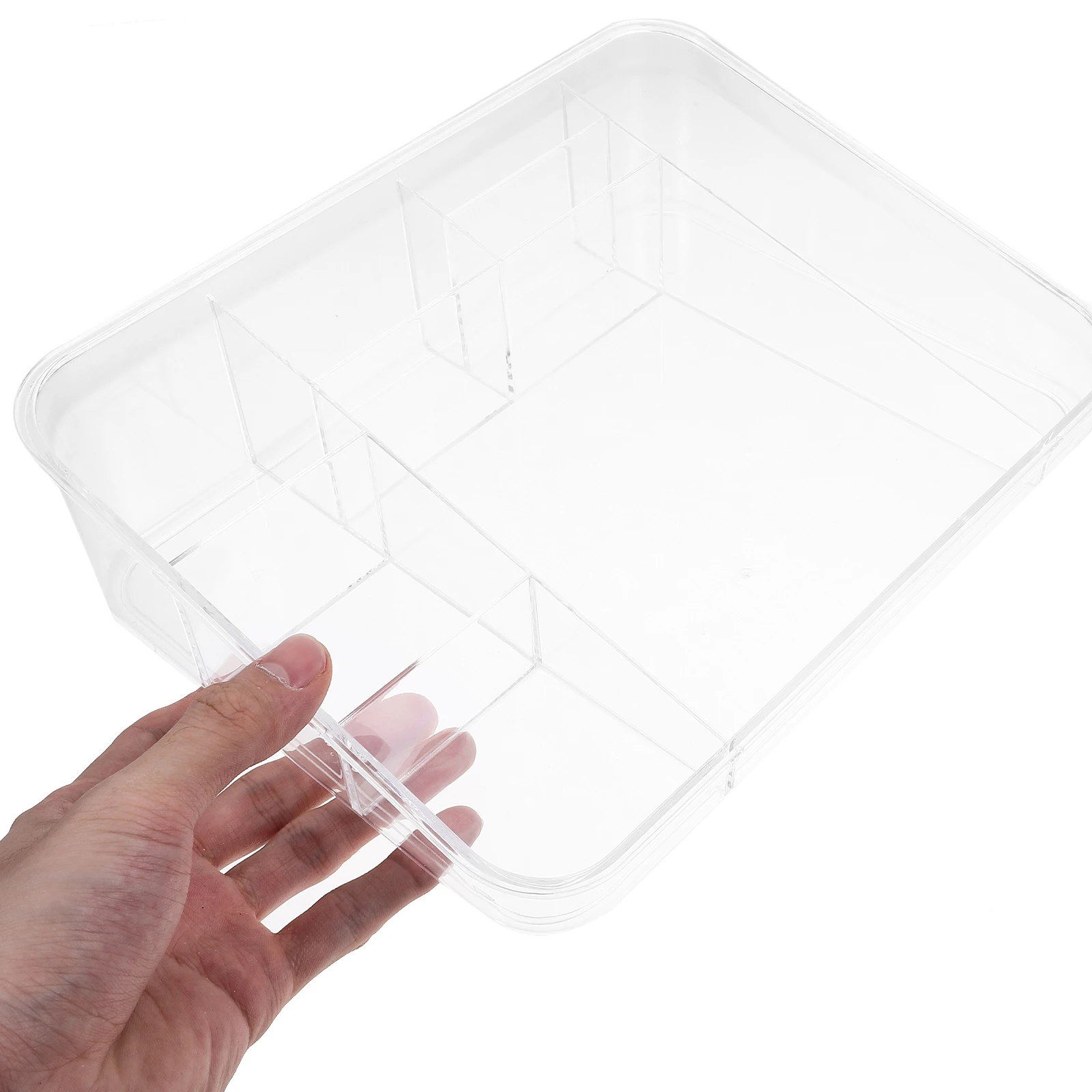 

Clear Storage Box Large Capacity Makeup Organizer Jewelry Holder Desktop Trinket Container Vanity Countertop Organizer