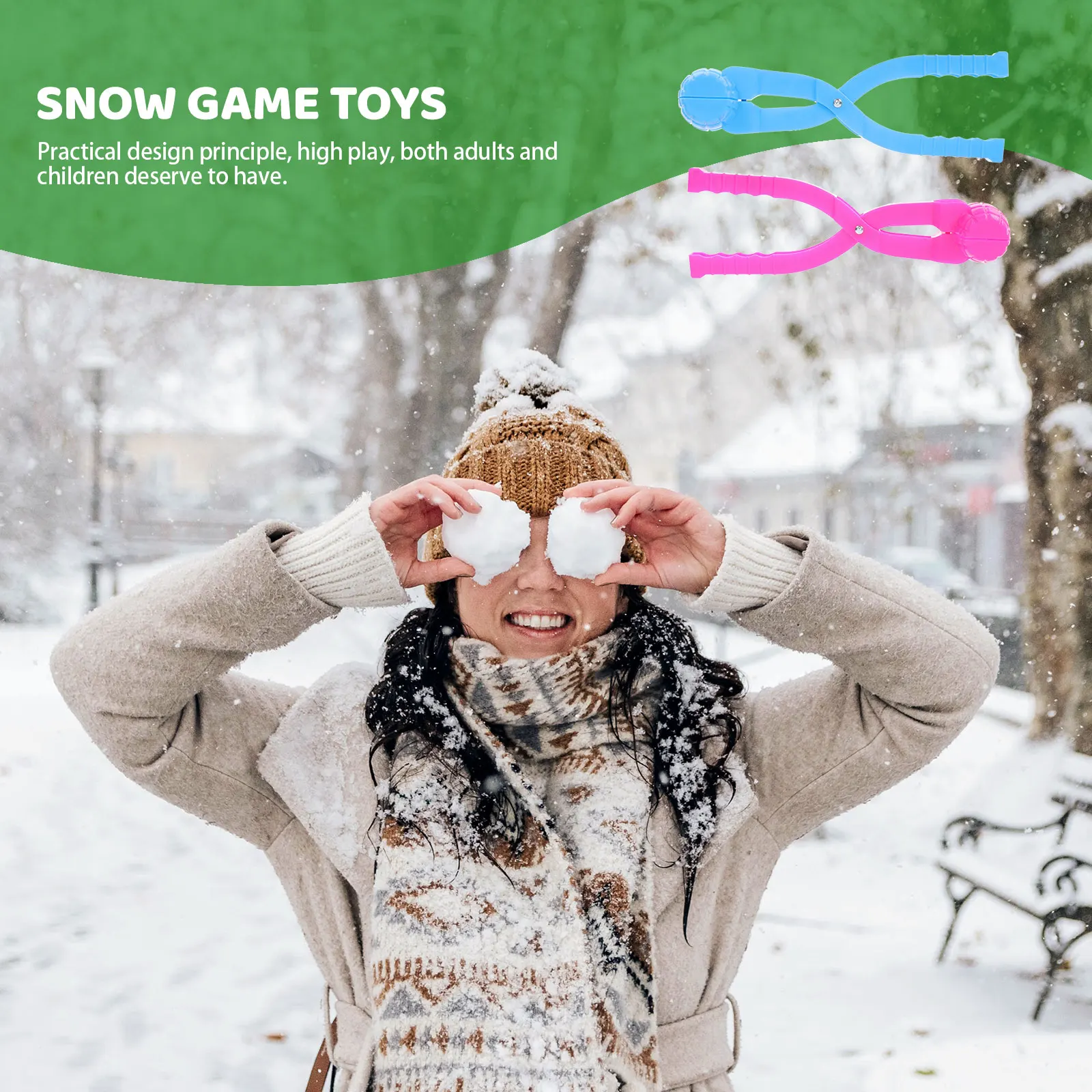 HOOTNEE 2 stks Grote Sneeuw Bol Maken Clips Winter Outdoor Speelgoed voor Kinderen Willekeurige Kleur Recreatie Klem