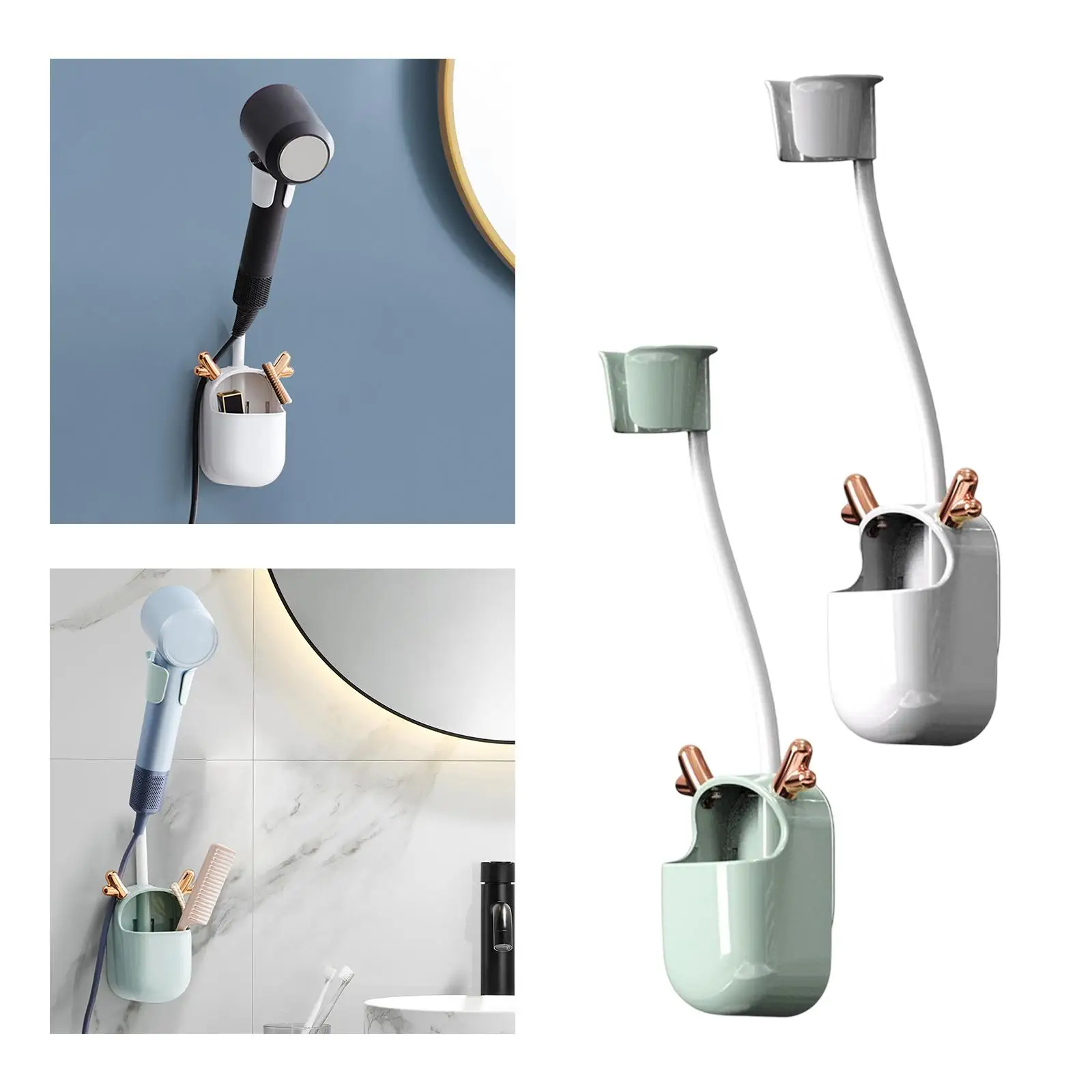 حامل مجفف الشعر لتزيين مرحاض الحمام المنزلي