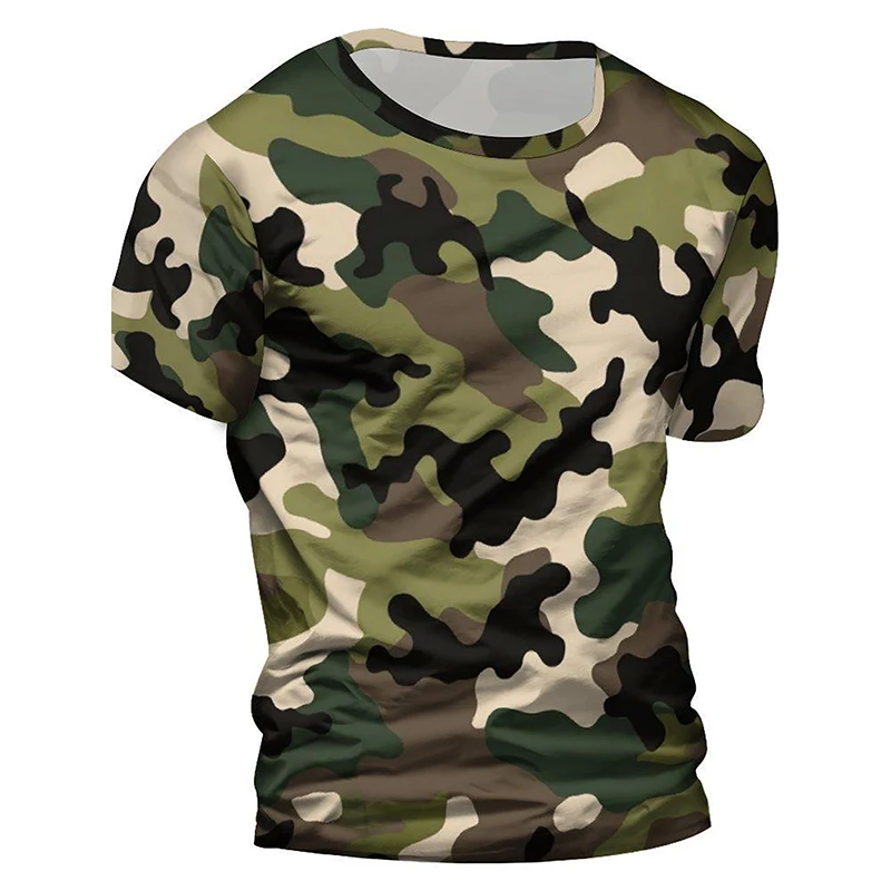 Fashion Camouflage 3D Print T-Shirts Men Women Casual O-Neck Short Sleeve T Shirt Oversized Harajuku Y2k Tops Tees Kids Clothing