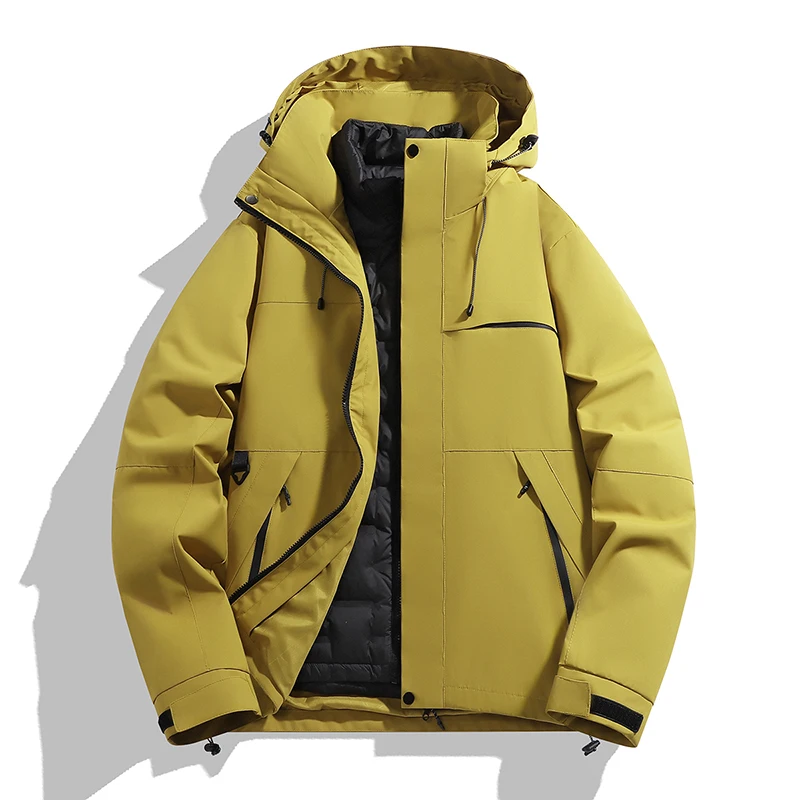 GIOIOMen's Down Jacket，Autumn and Winter Three-in-One White Duck Down Liner Warm Down Cotton Jacket Jacket
