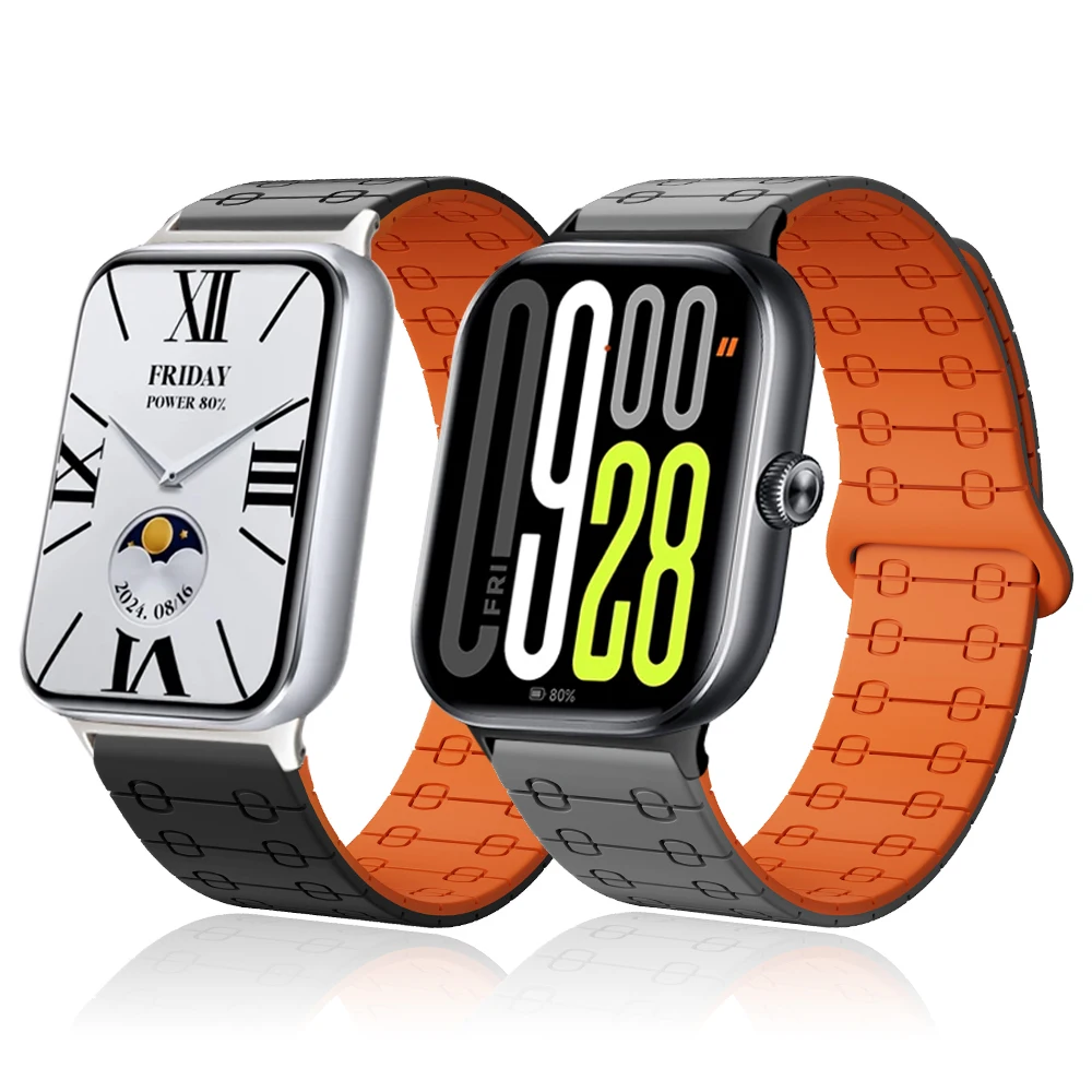 Cinturino in silicone per Redmi Watch 5 4 Correa braccialetto magnetico per Xiaomi Mi Band 8/9pro cinturino da lavoro sostituibile