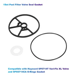 1Set Pool Filter Valve Seal Gasket,Multiport Valve Rebuild Kit Compatible with Hayward SP0714T Vari-Flo XL Valve and SPX0714CA
