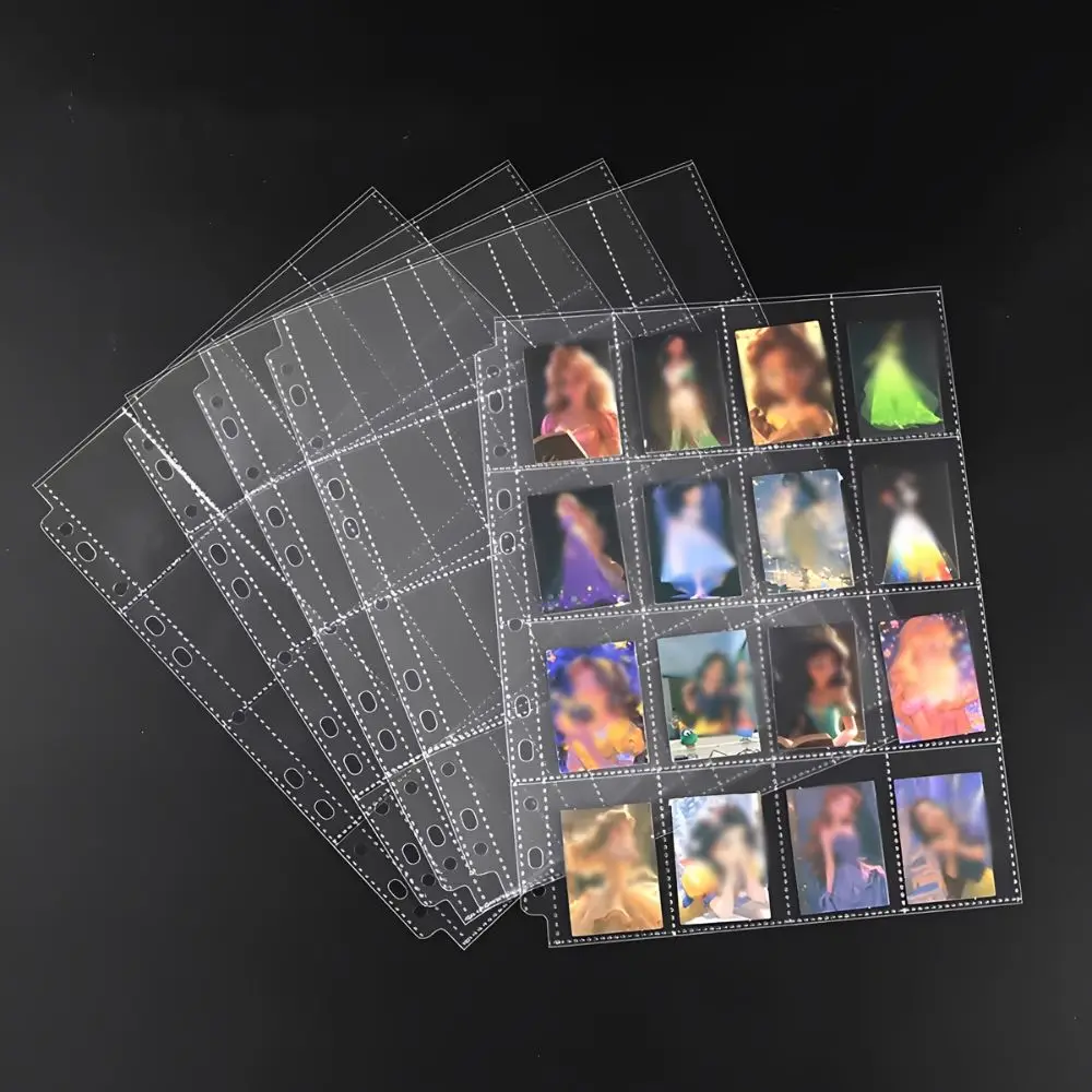 40/60pcs Loose-leaf 16 Grid Card Holder Pages Clear Plastic 9-Hole Sheets for Trading Cards Photos Collectibles Storage YMY - view 3