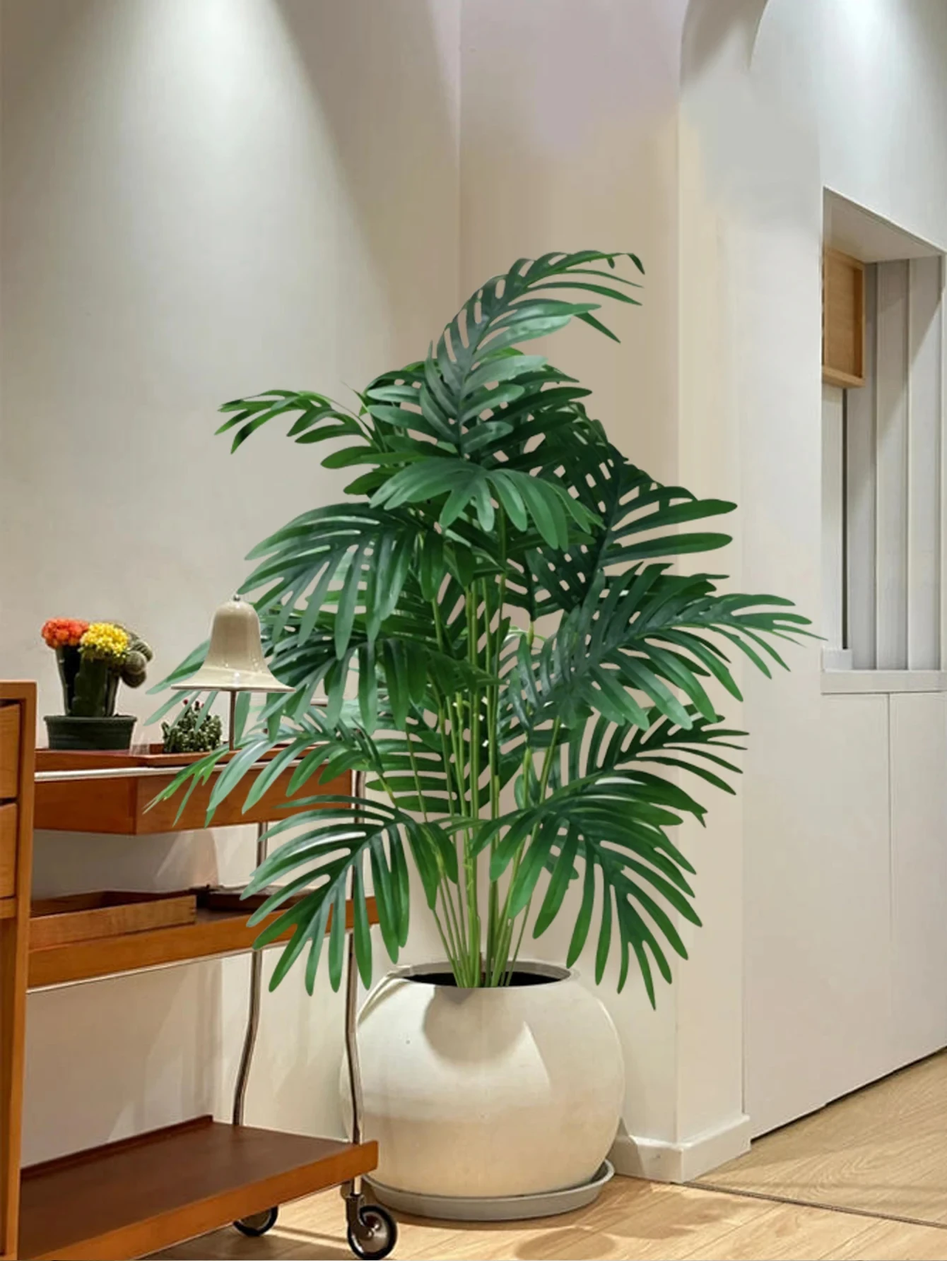 70-80cm Large Artificial Palm Tree Tropical Green Leaves Fake Plants Plastic Monstera Faux Tree Branch for Home Kitchen Decor image 5