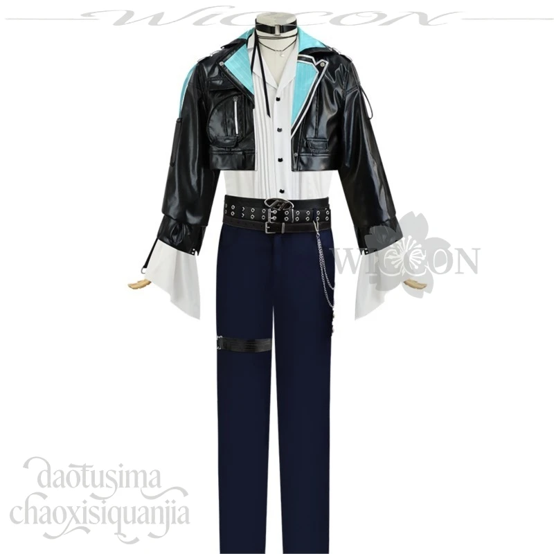 أزياء AZA التأثيرية أنيمي Vtuber VirtuaReal Youtuber بدلة مسرح فاسق مع شورت أسود معطف قميص سروال وحزام فاسق للقدس