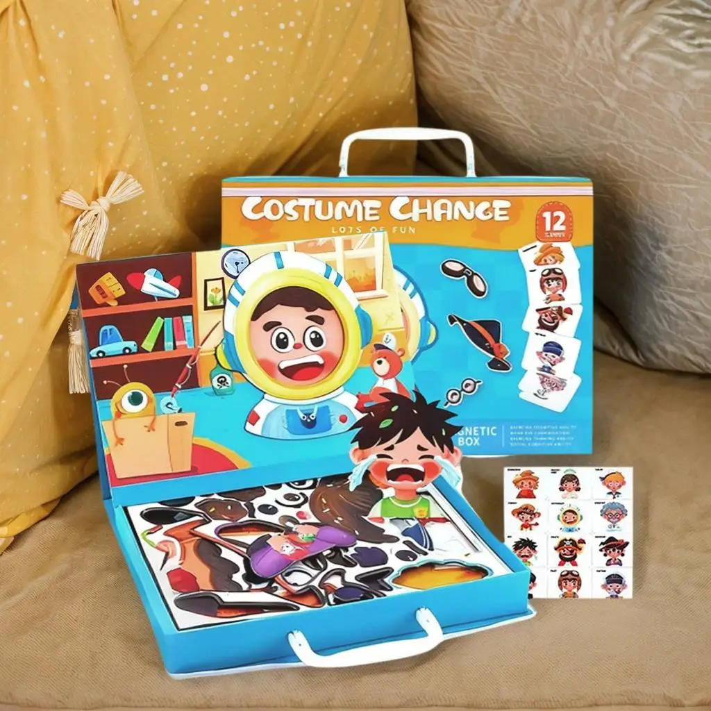 Puzzles magnétiques Double face, jeu de simulation, déguisement pour enfants, filles, adolescentes, tout-petits, école familiale, maison