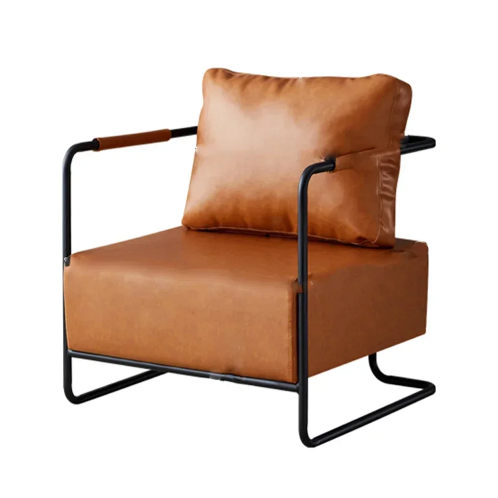 

Iron SofaChair,Retro Industrial Wind Light LuxurySimple LivingRoom Lounge AreaSofa,Designer Single SmallSofa,Office LeisureChair