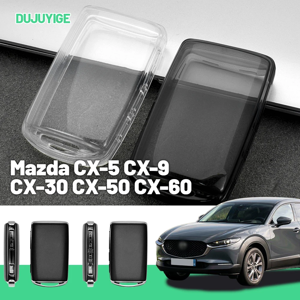 

Clear TPU Car Key Case For Mazda CX-5 CX-9 CX-30 CX-50 CX-60 CX-70 CX-80 Key Fob Cover Protector Shell Auto Accessories