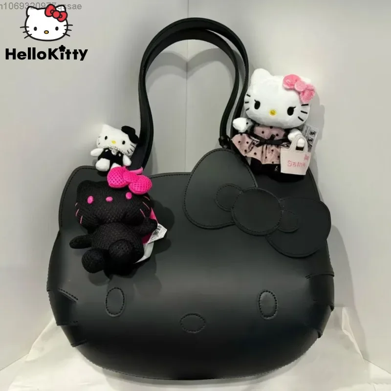 

New Hello Kitty Cute Cartoon Kitten Shaped PU Handbag Y2k Fashion Handheld Single Shoulder Bags Student Trendy Commuting Bag