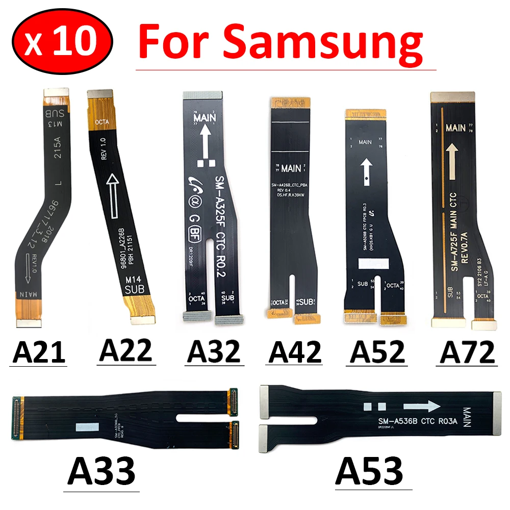 10Pcs, Motherboard FPC Main Board Connector Flex Cable For Samsung A32 A42 A52 A22 A72 A21 A33 A53 A73 A24 A34 A54 A52s 4G 5G