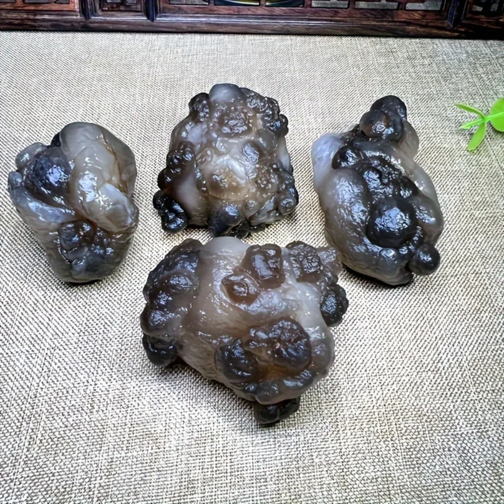 الحجر الطبيعي الصف العقيق كريستال الكهف العقيق الكوارتز عينات معدنية سحرية جميلة بأشكال مختلفة، عقيق الباندا جوبي #6