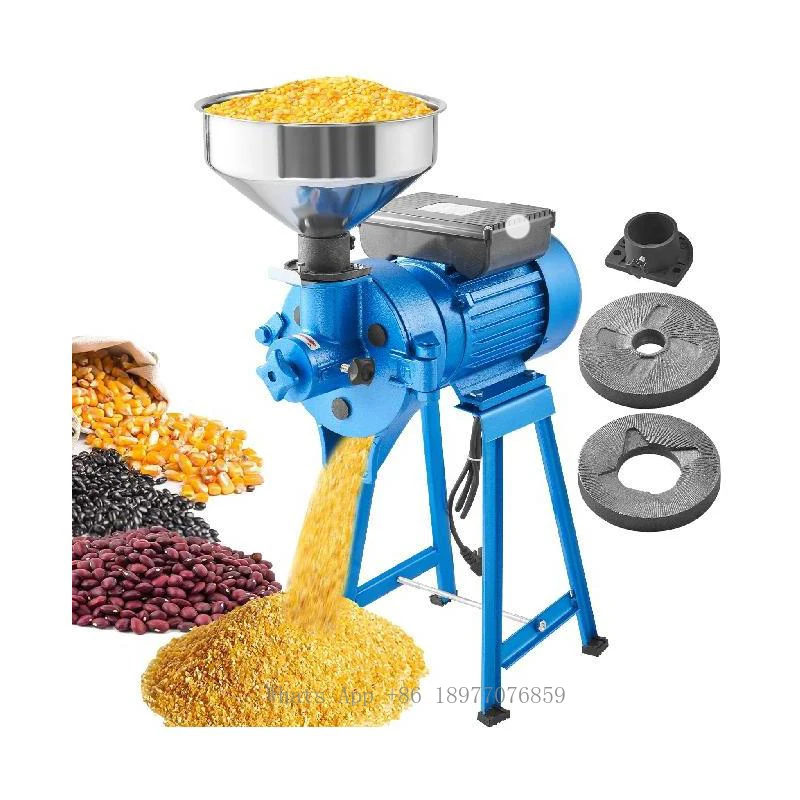 Electric Grain Mill Grinder 1500W 110V Spice Grinders Commercial Corn Mill Funnel Powder Machine