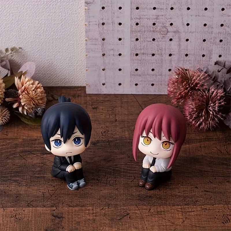 Kettingzaag Man Denji Zittend Model Huisdecoratie Mini Beeldje Auto Interieur Miniatuur Model Collectie Beeldje Kidstoys Geschenken