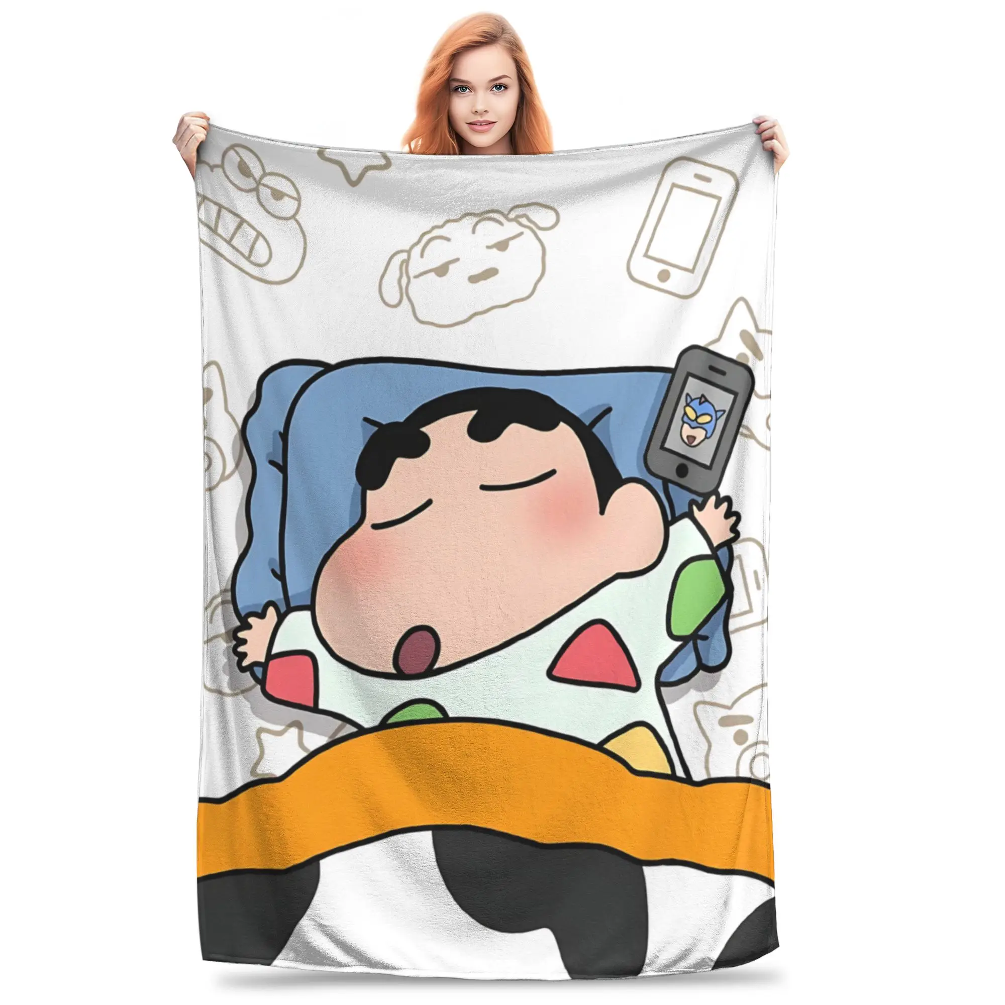 1PC Crayon S Shin chan  home room decorations Winter Blankets for Adults Bedding Home Interior Sofa Knee