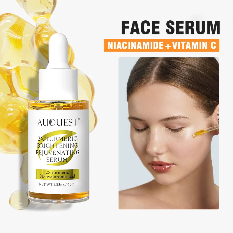 Sérum Facial de Niacinamida com Vitamina C para Clareamento e Remoção de Manchas Escuras, Essência Facial Hidratante com Ácido Hialurônico para Cuidad