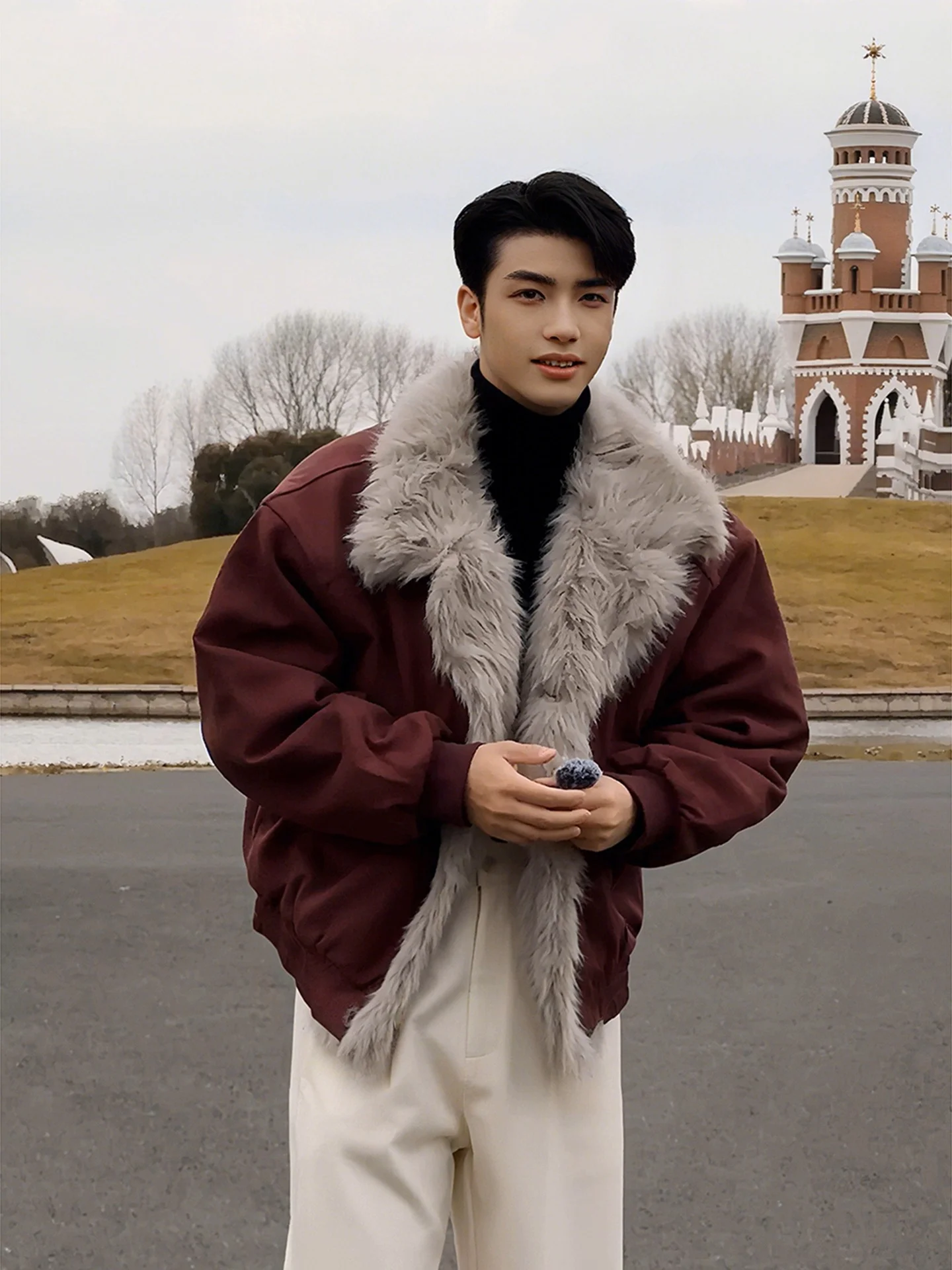 سترات قطنية عصرية للرجال لشتاء 2025 معاطف قطنية جديدة سميكة من الفرو للرجال بأكمام طويلة سترات أنيقة وأنيقة #3