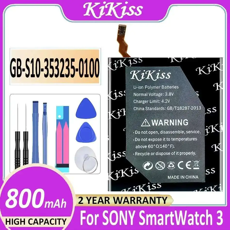 Большая емкость GB-S10-353235-0100 для Sony Smartwatch 3 SW3 SWR50 3SAS 800 мАч, долговечная батарея для часов