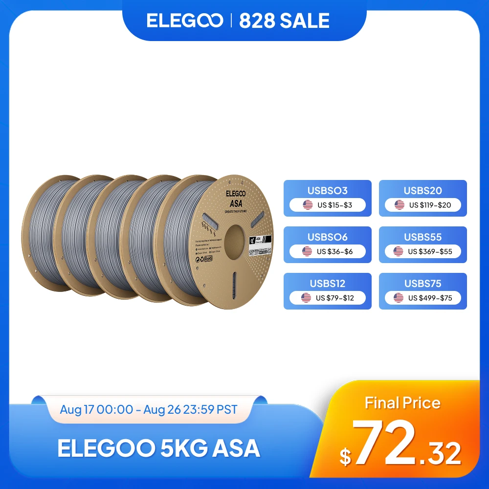 Asa Filament Outdoor - Filamento de Impresión 3D ELEGOO ASA