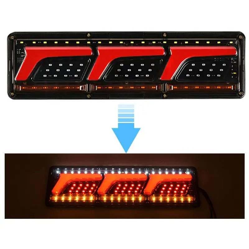 

New 12V24V Truck LED Light Guide For BMW Universal High brightness Waterproof Flowing Turn Rear Tail Light 2pcs