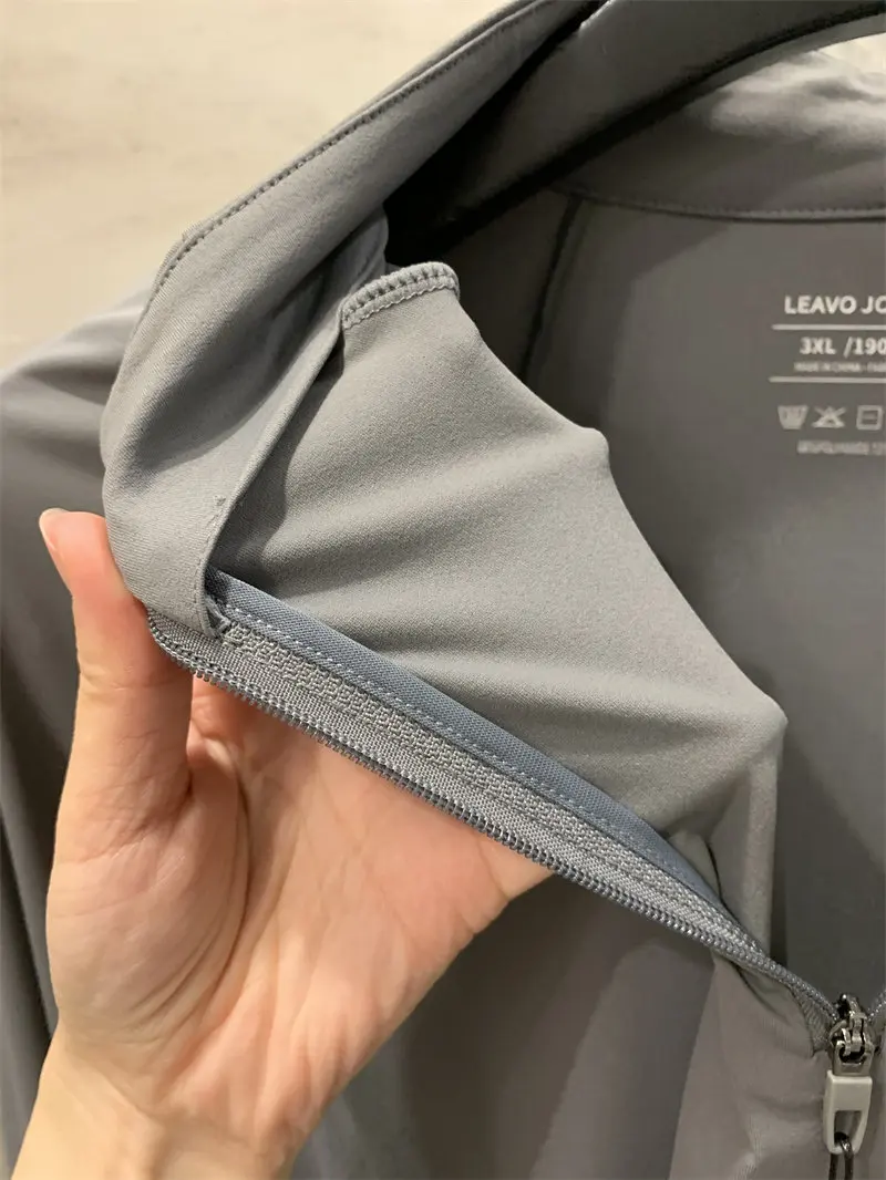 Leavo Johnson Quick Dry Cool Feeling Half Zip Long Sleeve Men's High End Lightweight T-Shirt Breathable Sporty Style Nylon